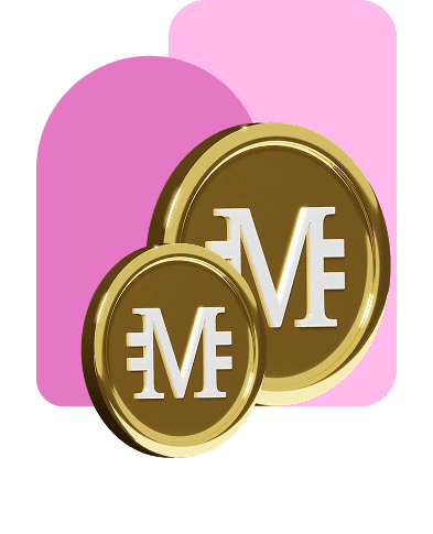 Ilustración de monedas de MeetCoin