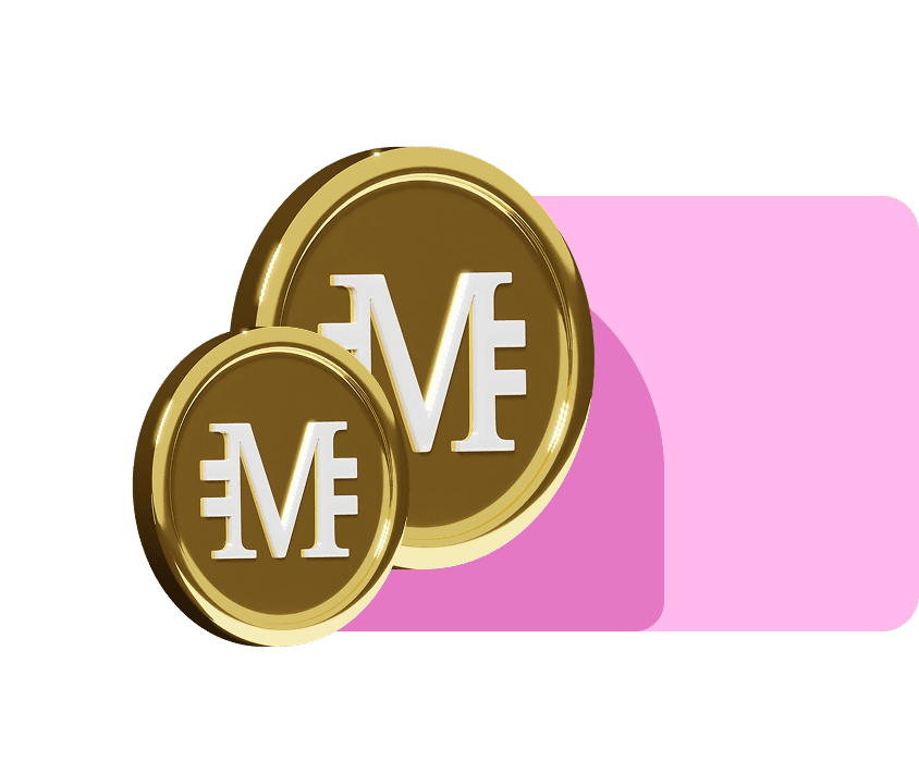 Ilustración de monedas de MeetCoin